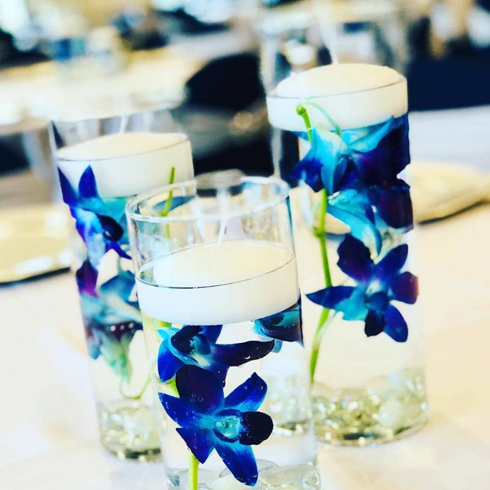 wedding centerpiece florist minnesota blue orchid