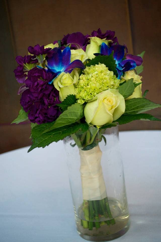 wedding centerpiece florist minnesota blue orchid purple