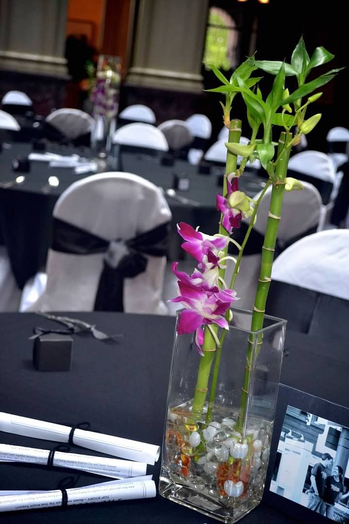 st paul minneapolis wedding flowers centerpiece orchid bamboo