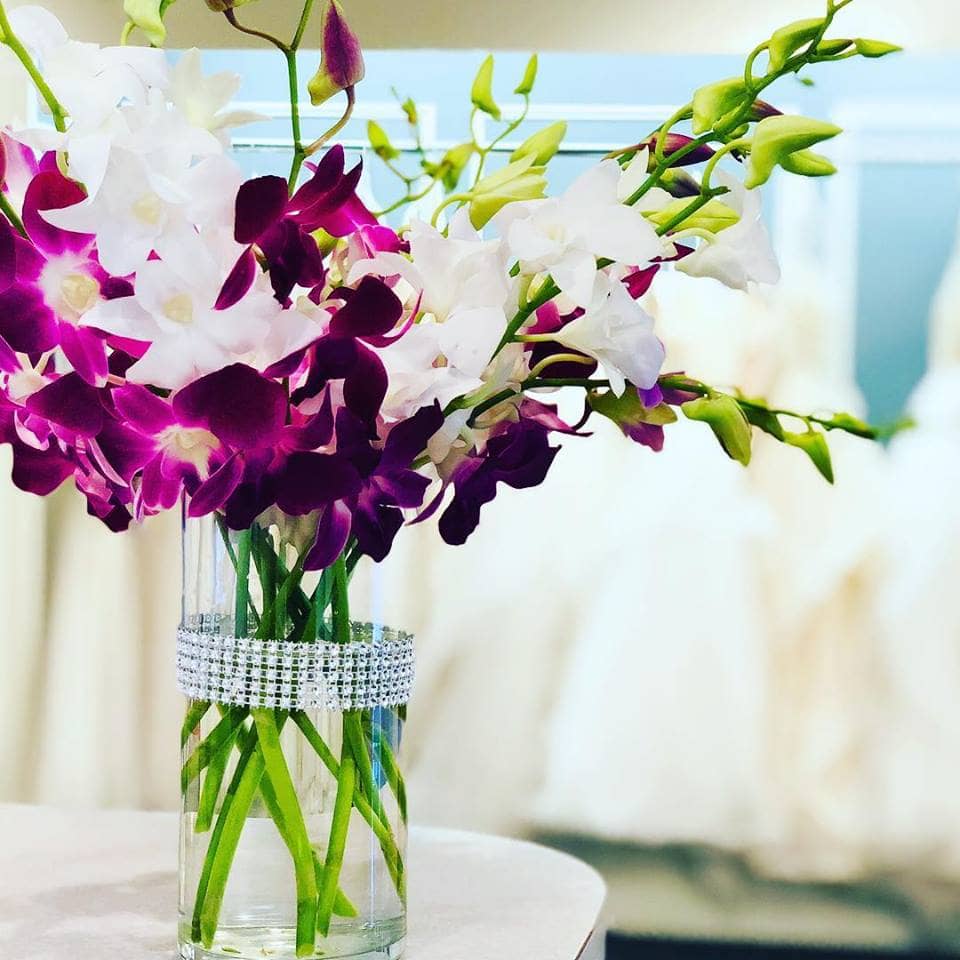 wedding centerpiece minnesota purple orchid 1
