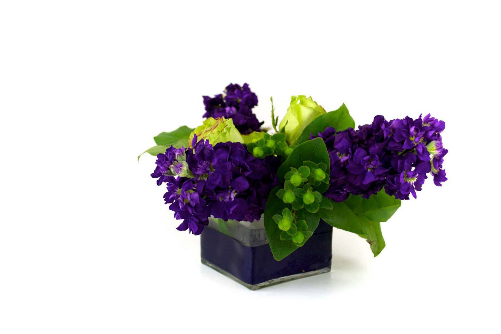 wedding centerpiece minnesota greens purple
