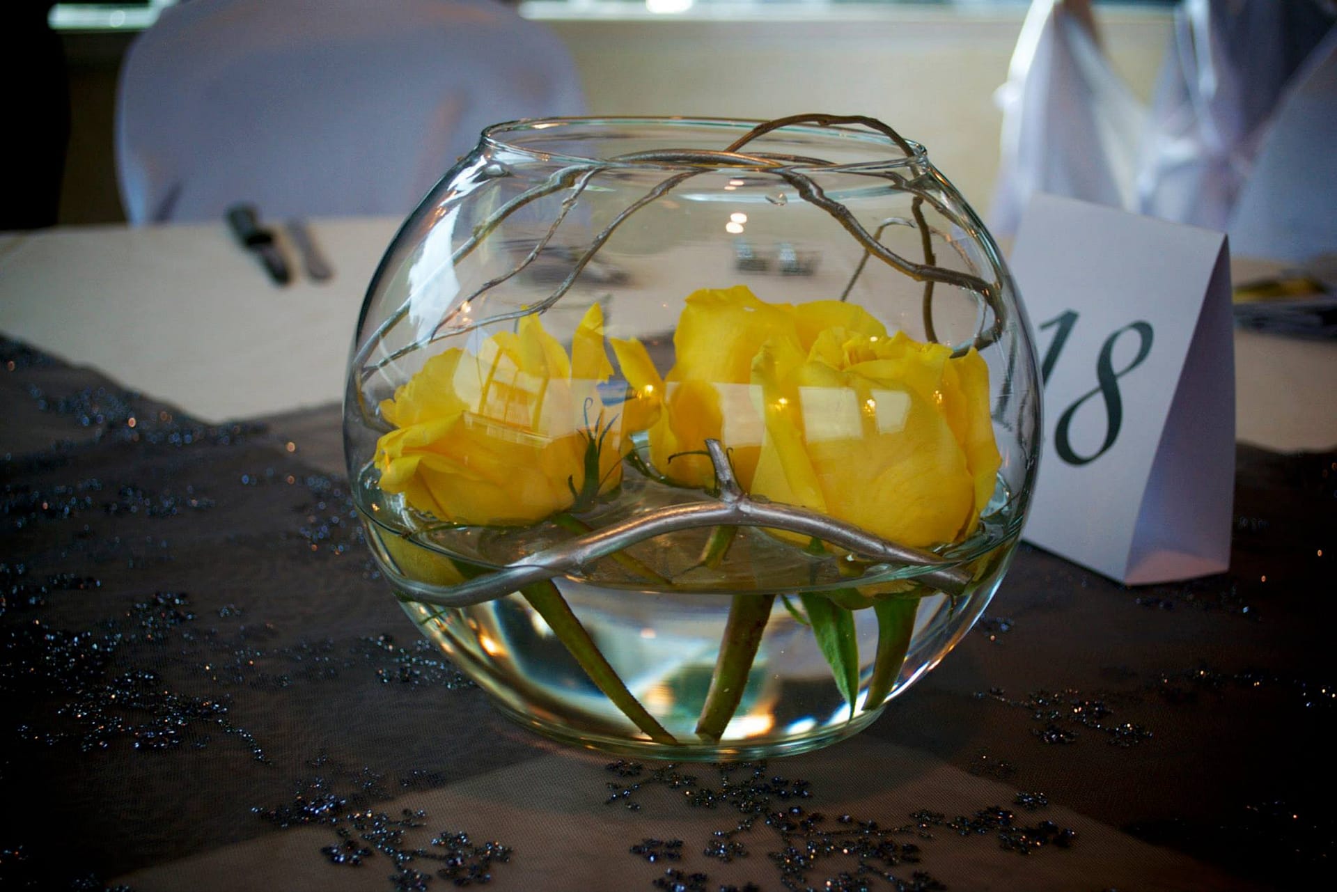 st paul minneapolis wedding flowers centerpiece yellow rose
